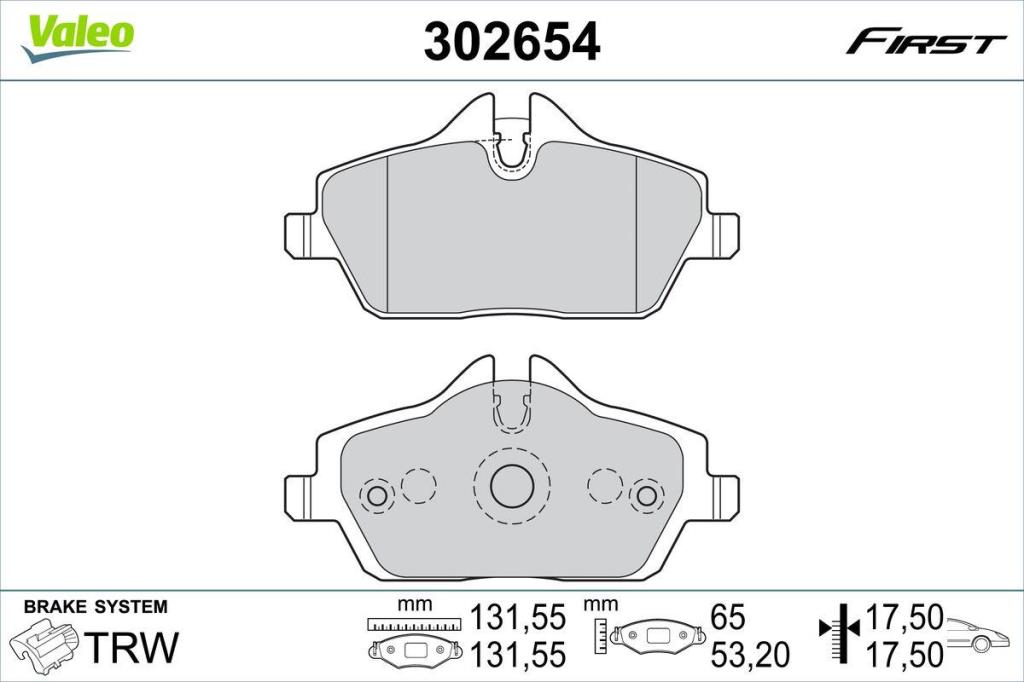 Jogo de 4 pastilhas de travão VALEO ref. 302654